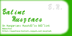 balint musztacs business card